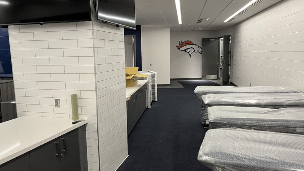 Athletic Treatment Room Broncos Branding
