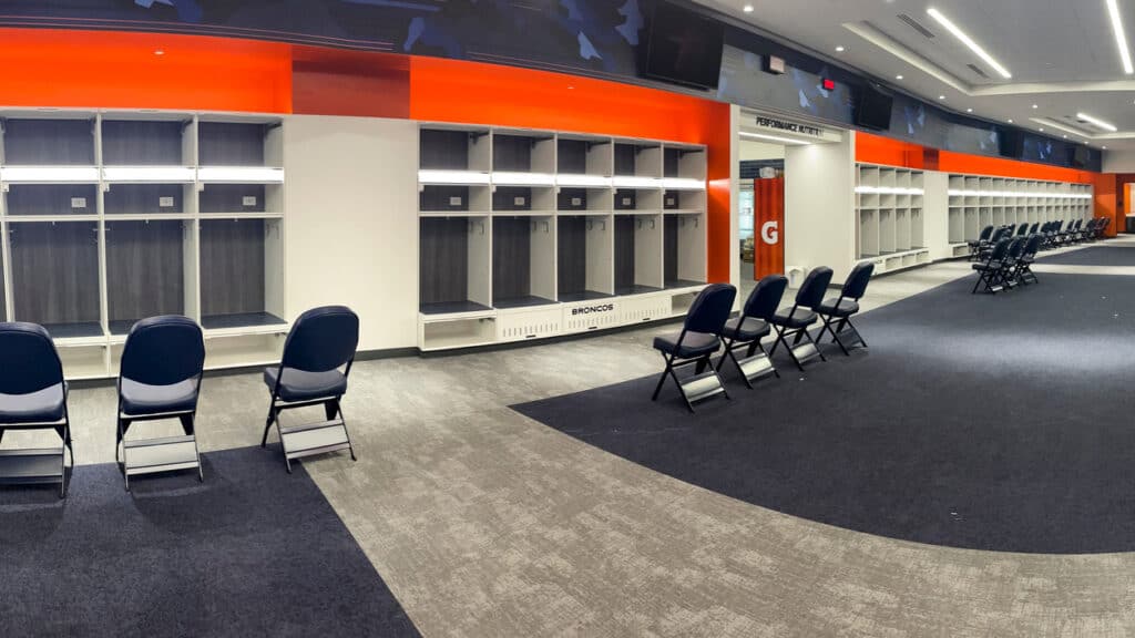 Broncos Locker Room Open Lockers Nutrition Area