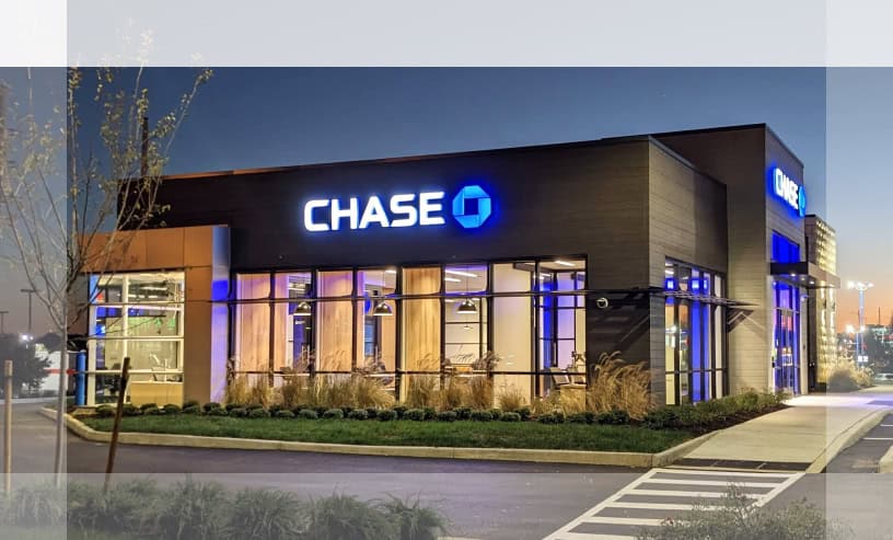 Chase Bank Exterior Night Angle 1