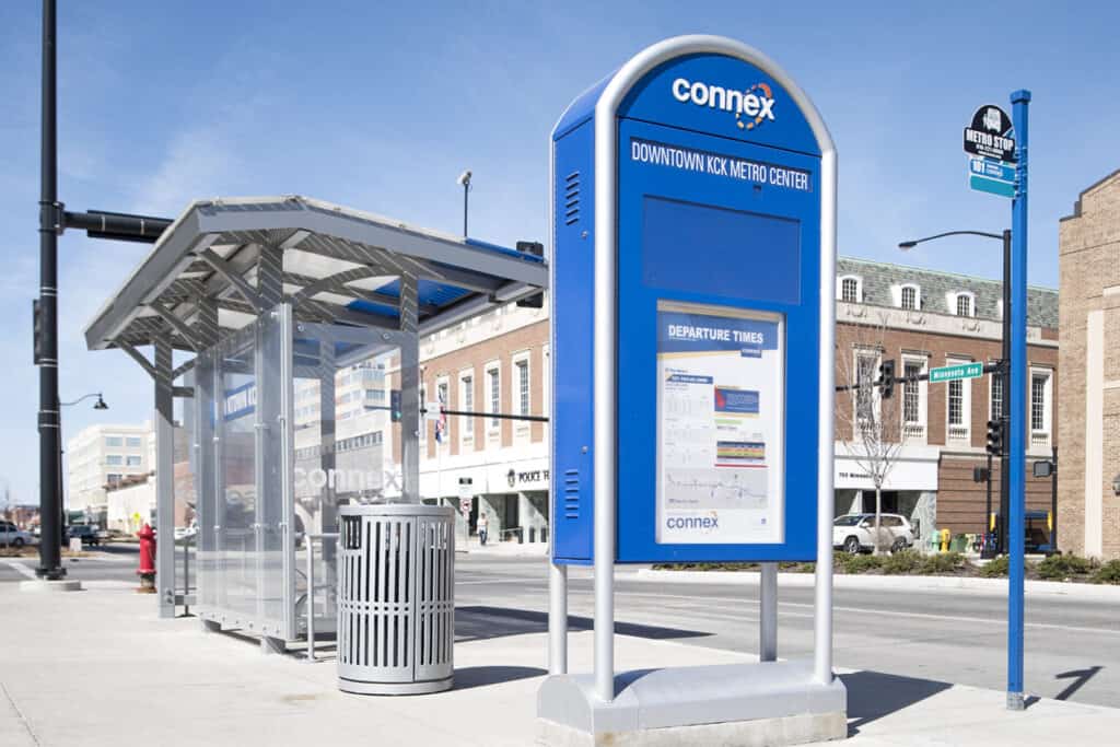 Connex Downtown Kck Metro Bus Stop Sign