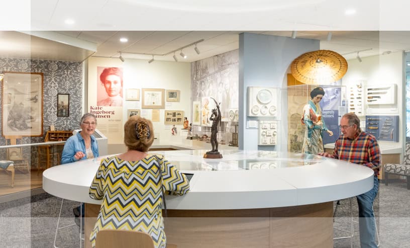 Interactive Museum Exhibit Visitors Cultural Artifacts Display