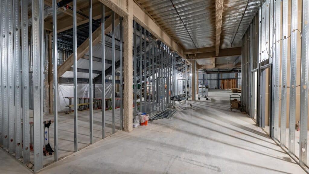 Interior Staircase Steel Framing Progress