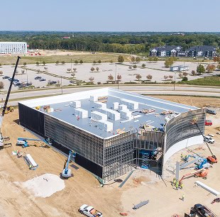 Large Industrial Building Construction Site Aerial View